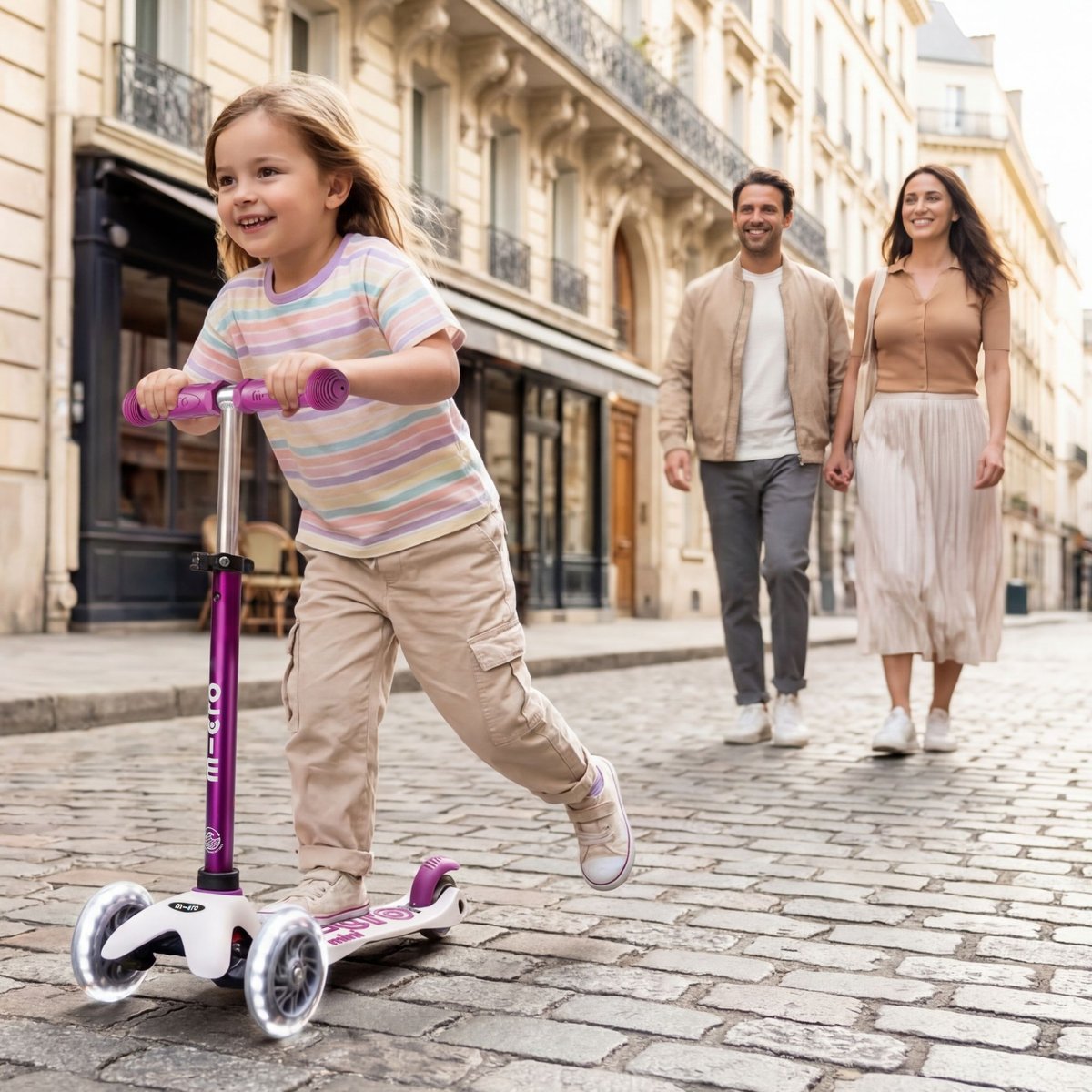 Mini Micro Deluxe Eco LED - Pourpre violet, MICRO MOBILITY