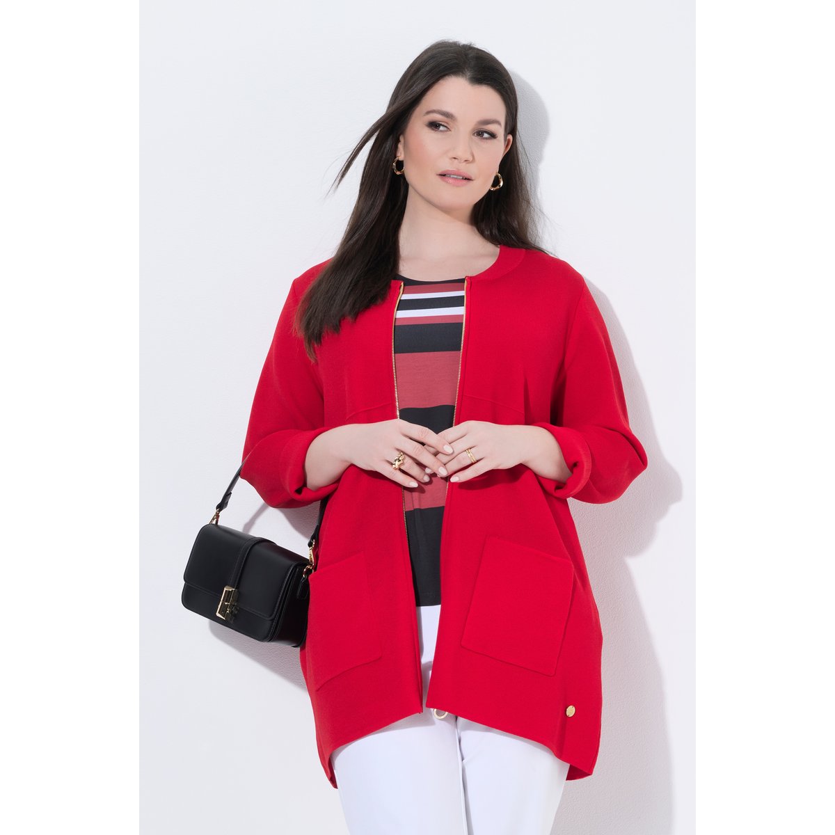 Cardigan col montant Teddy et manche longue salsa, ULLA POPKEN