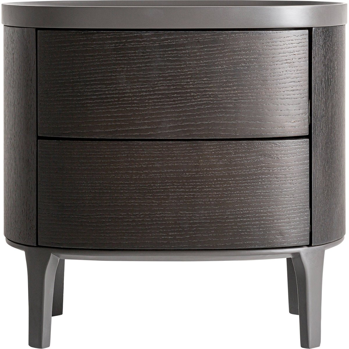 Table de chevet art déco en boiset pierre frittée noir intense et gris pierre, RECOLLECTION
