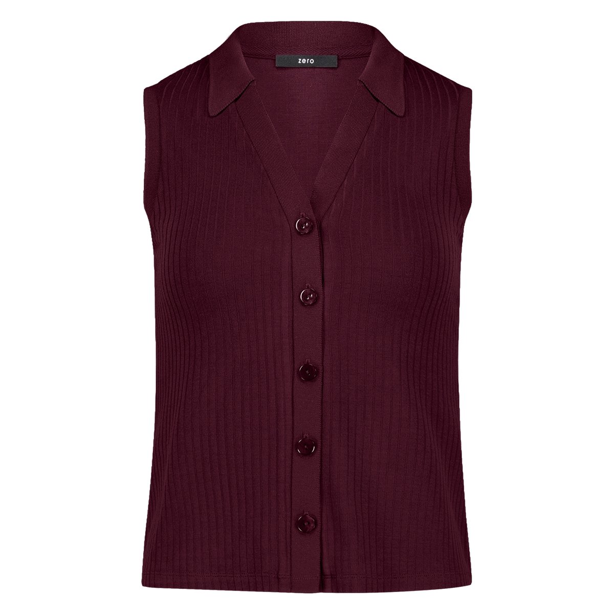 Polo à col dark aubergine, ZERO
