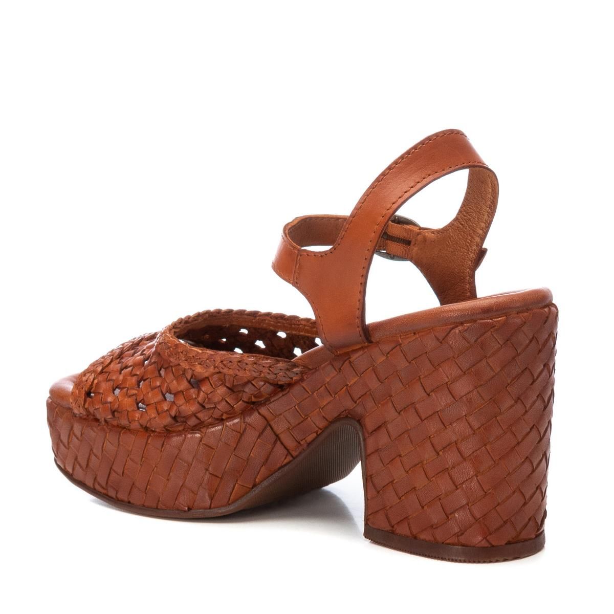 Sandale Talon Décontractée Boucle camel, CARMELA