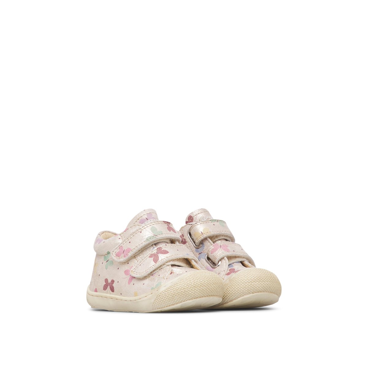 Chaussures premiers pas en cuir COCOON VL platine-rose, NATURINO