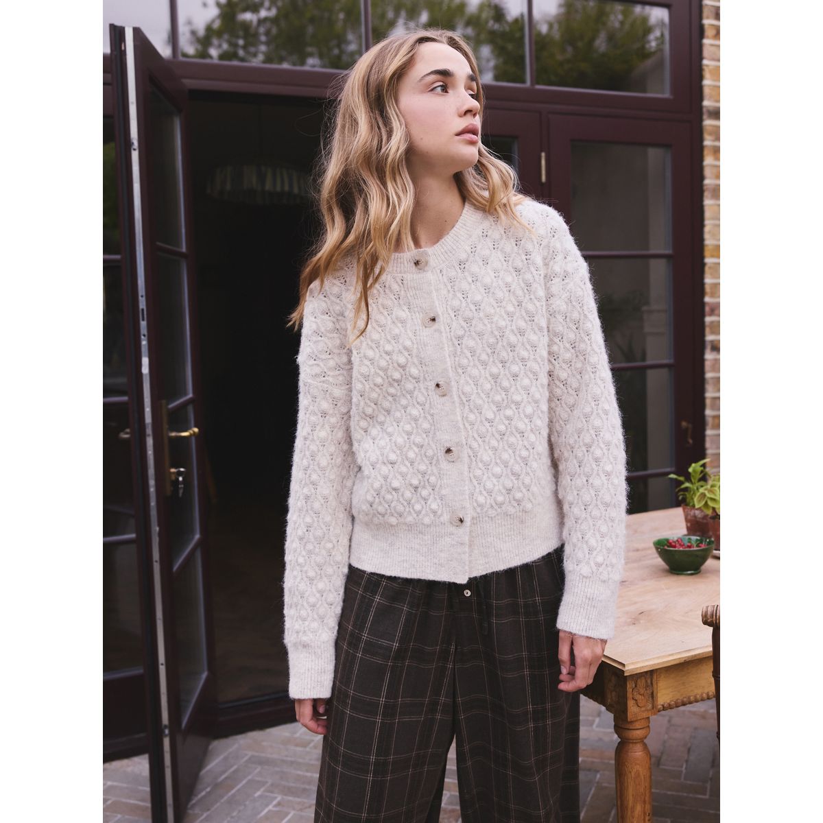 Cardigan en tricot crème, NEXT