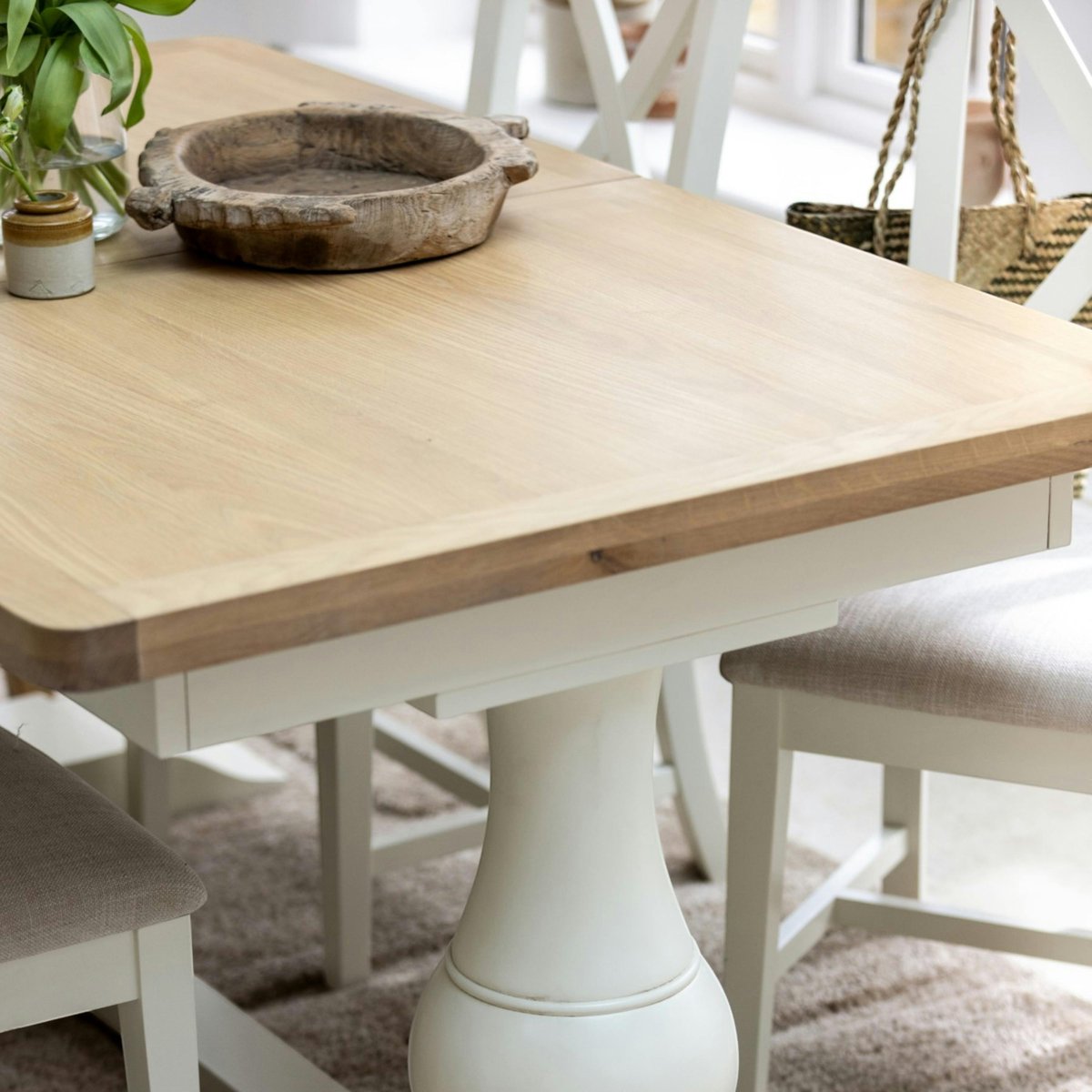 Table à manger extensible blanche style bord de mer 160-200 cm VELIA blanc, PIER IMPORT