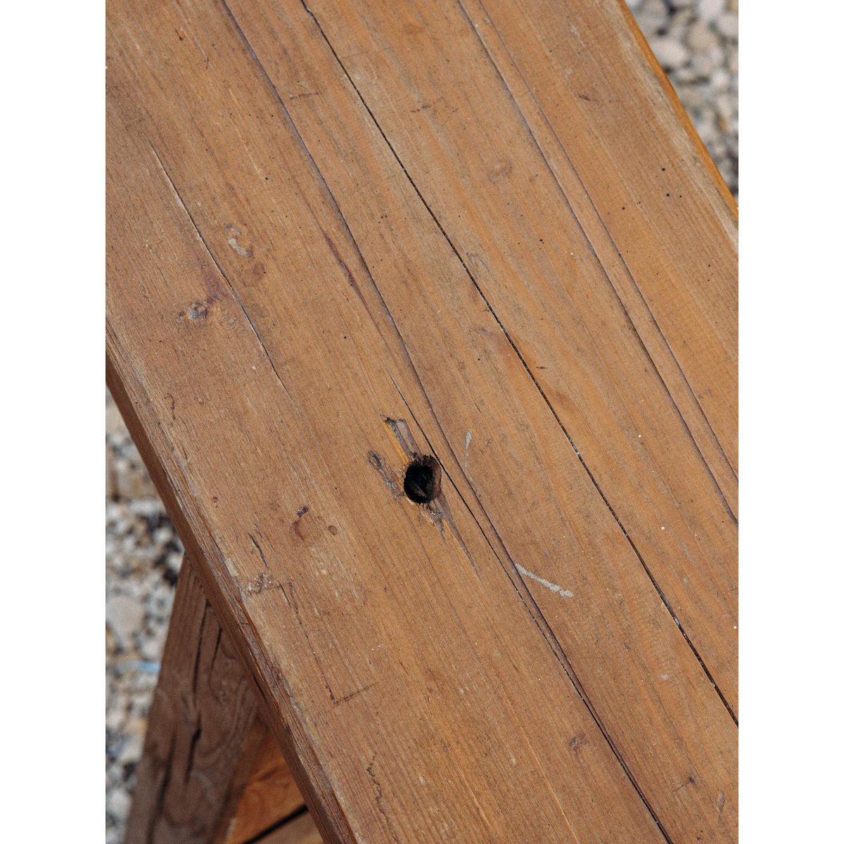 Banc brutaliste en bois Antoine N°146 - Bon état bois, DEBONGOUT