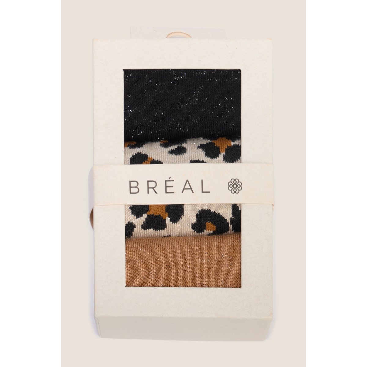 Coffret lot de 3 paires de chaussettes marron, BREAL