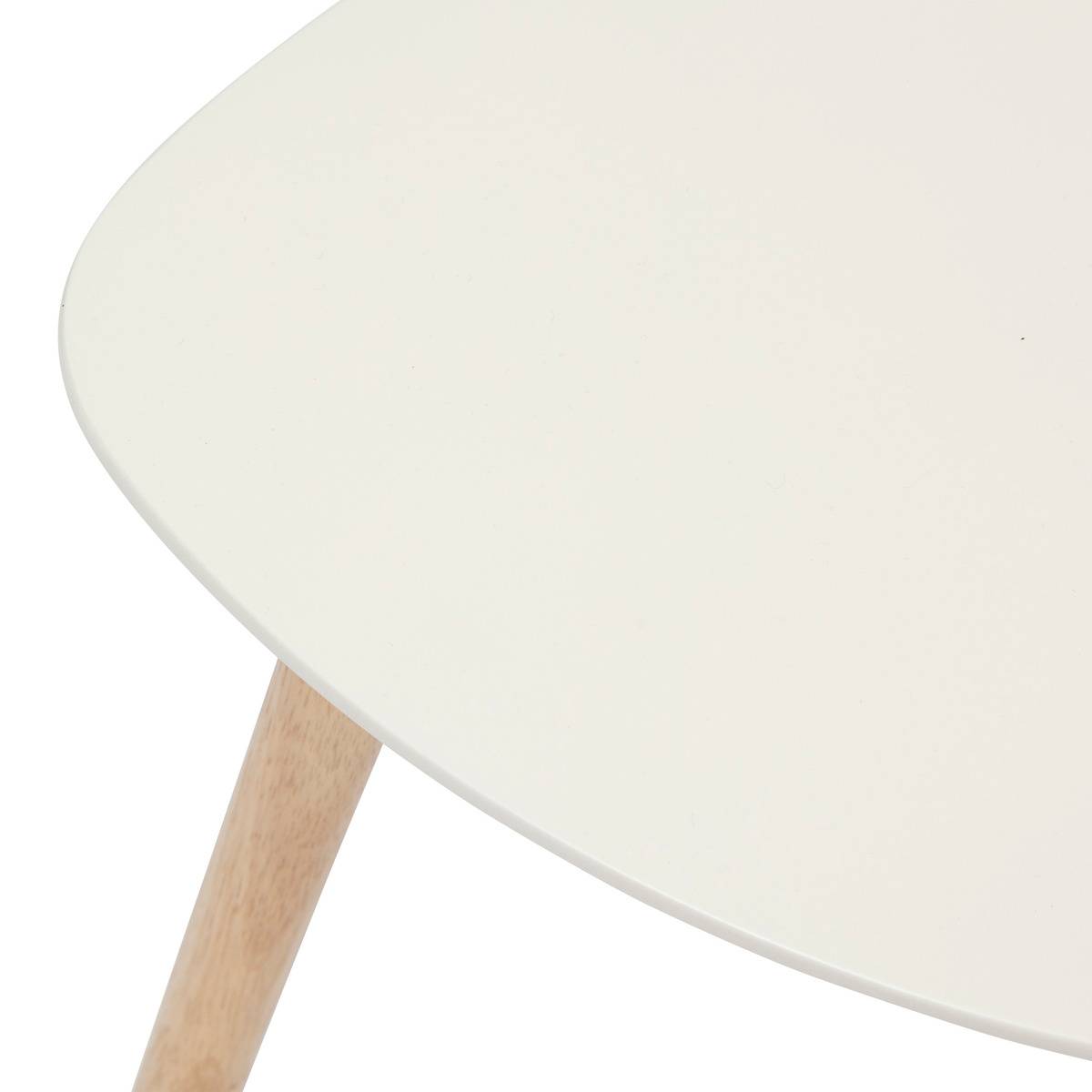 Lot de 3 tables gigognes triangulaires en bois sur pieds compas MILEO beige, ATMOSPHERA