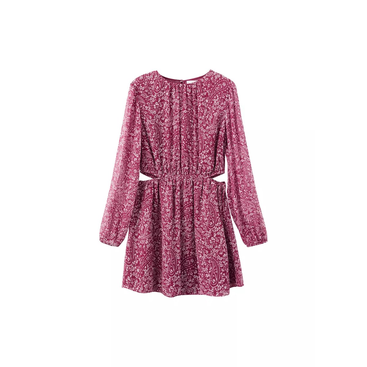 Robe cachemire cut-out grenat, MANGO TEEN