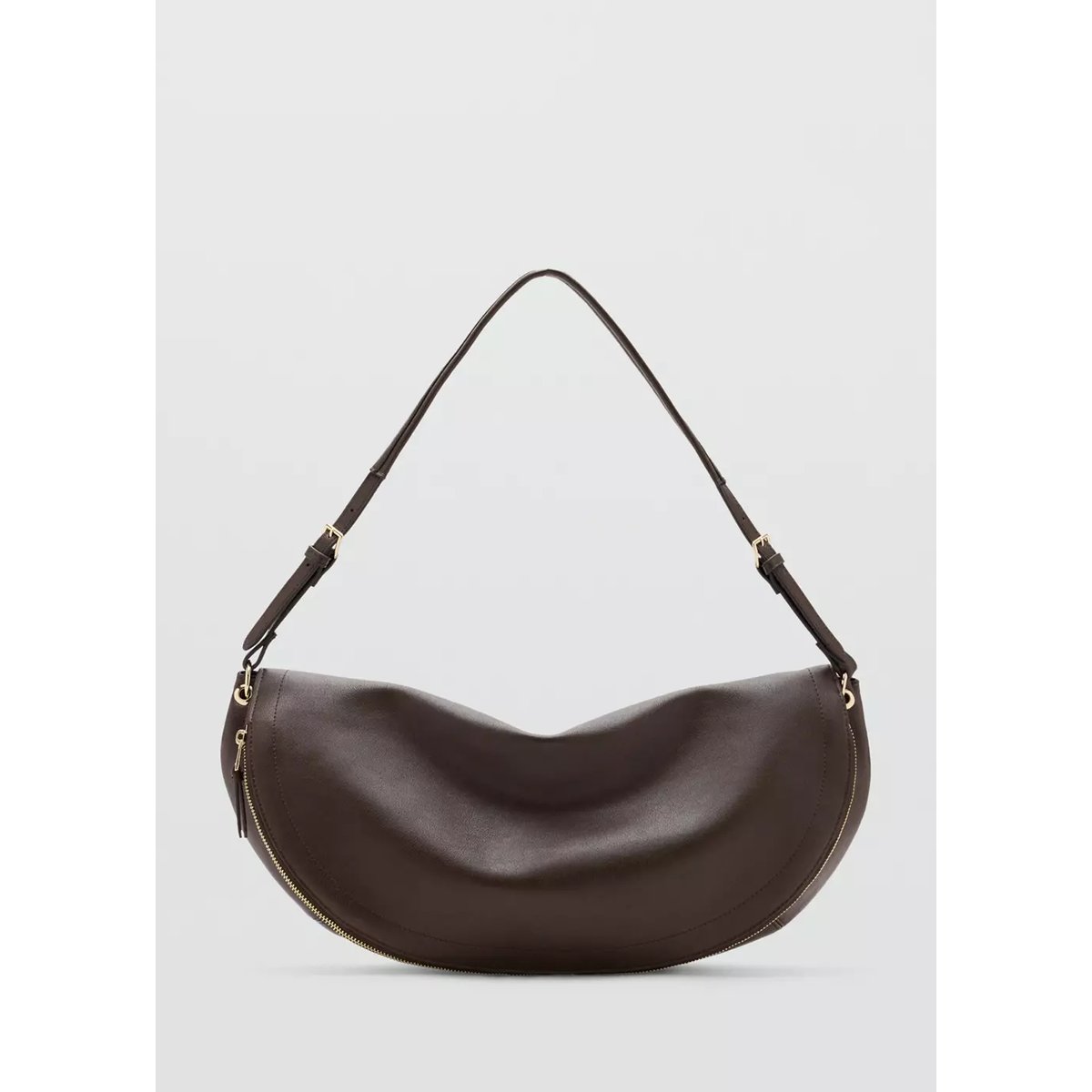 Sac porté épaule ovale chocolat, MANGO