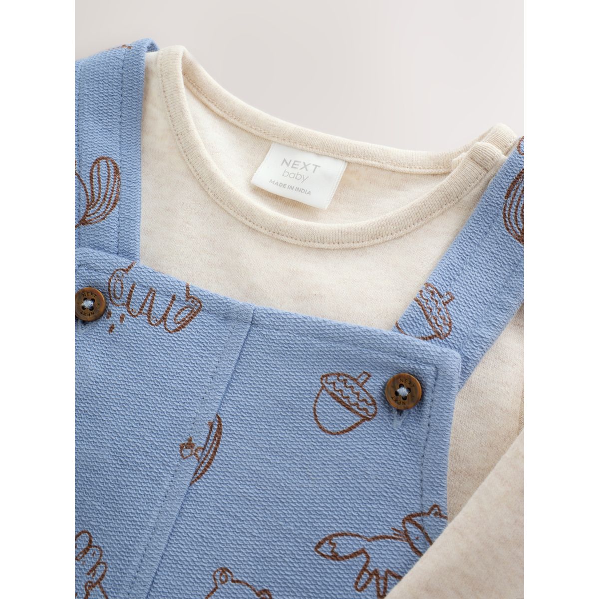 Ensemble bébé body et salopette en jersey caractère linéaire bleu, NEXT