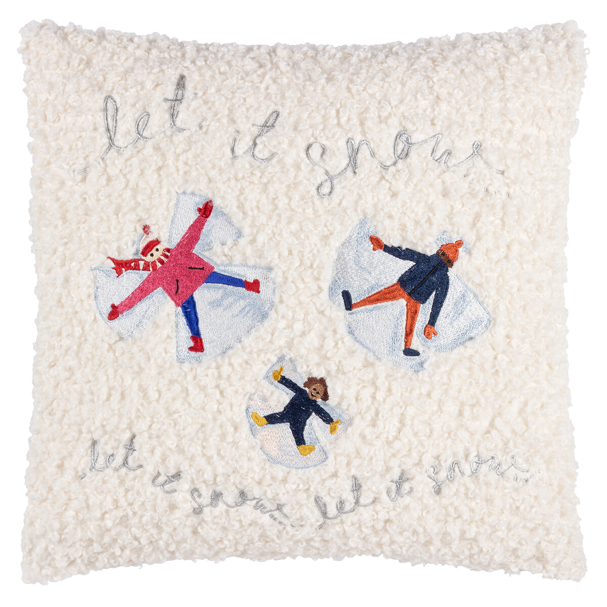 Christmas Together Snow Angels Boucle Cushion cream, FURN.