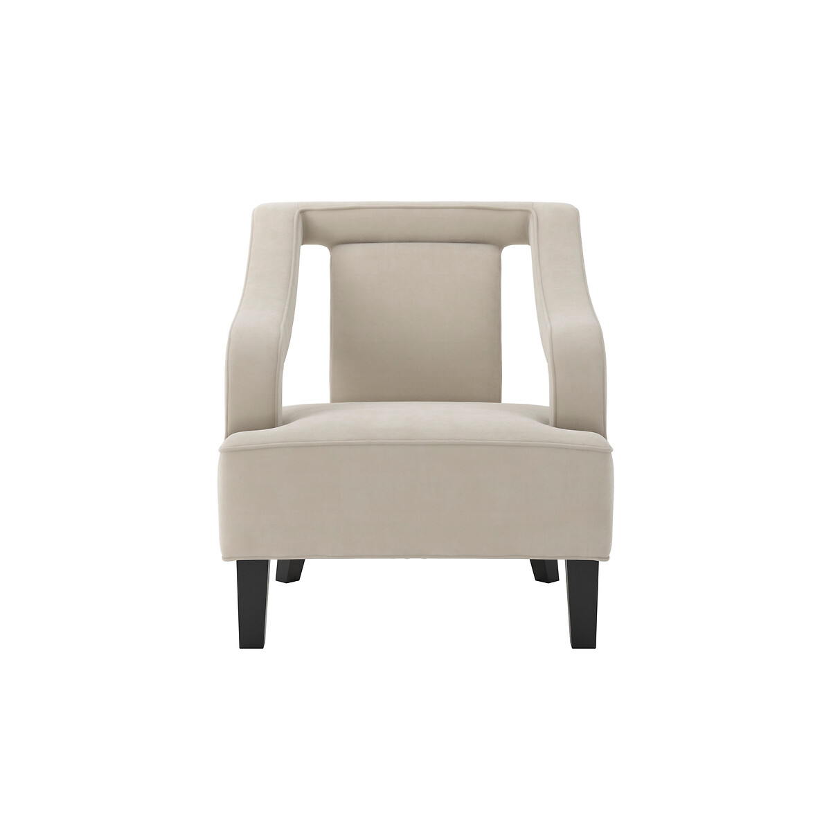 Giulia Velvet Cutaway Accent Chair ivory, ÉDITÉ