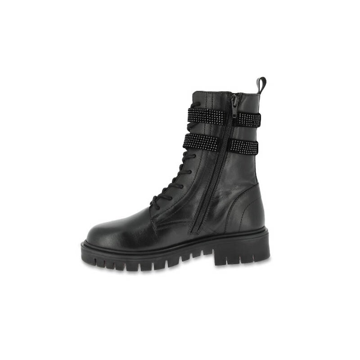Boots en cuir à lacets Aimie noir, KAPORAL