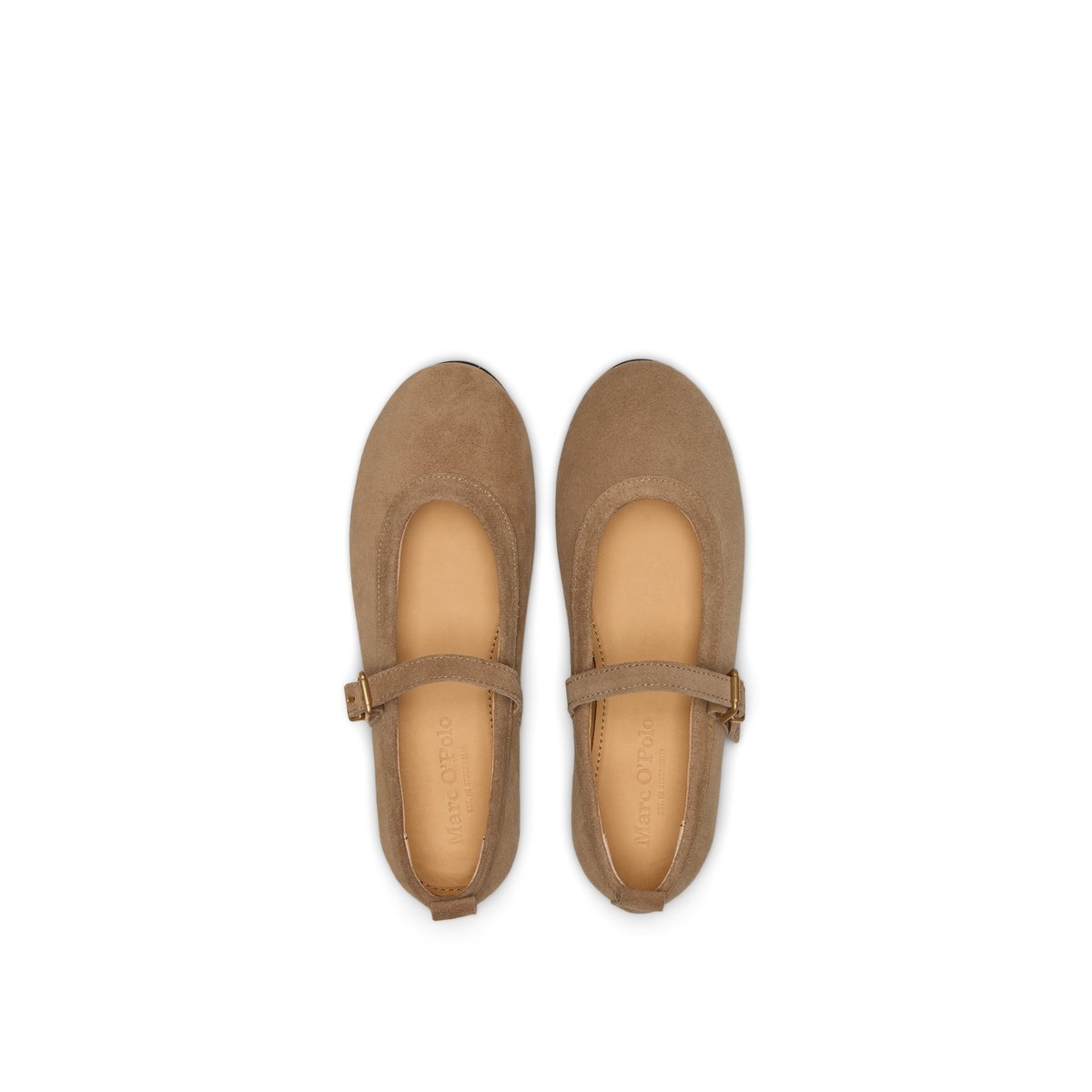 Ballerine modèle Gina en cuir velours huilé marron clair, MARC O'POLO