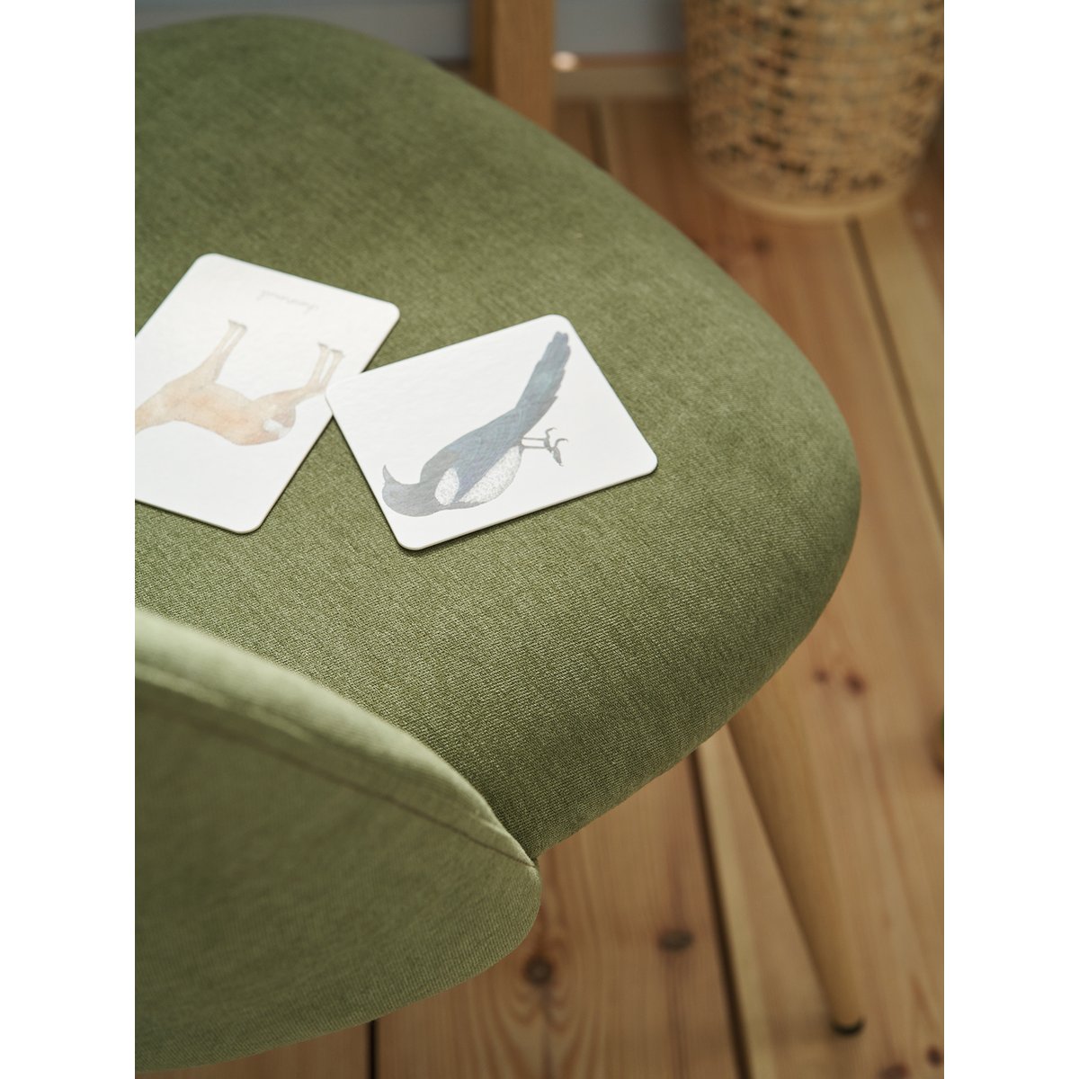 Chaise en tissu chiné vert, VERTBAUDET
