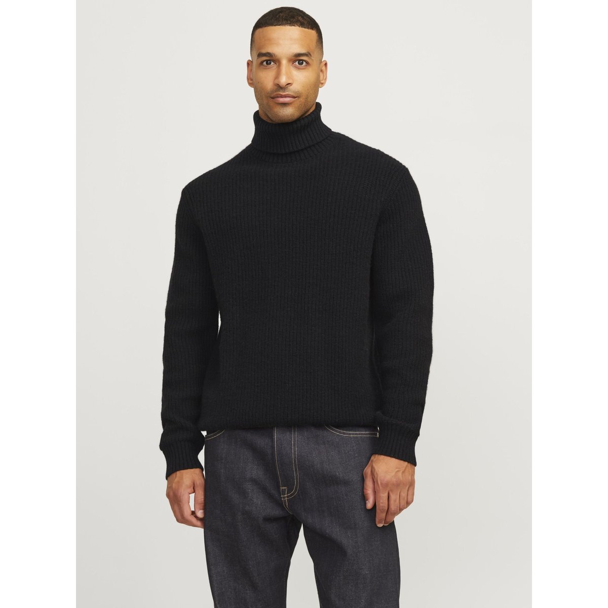 Col Roulé noire - black, JACK & JONES