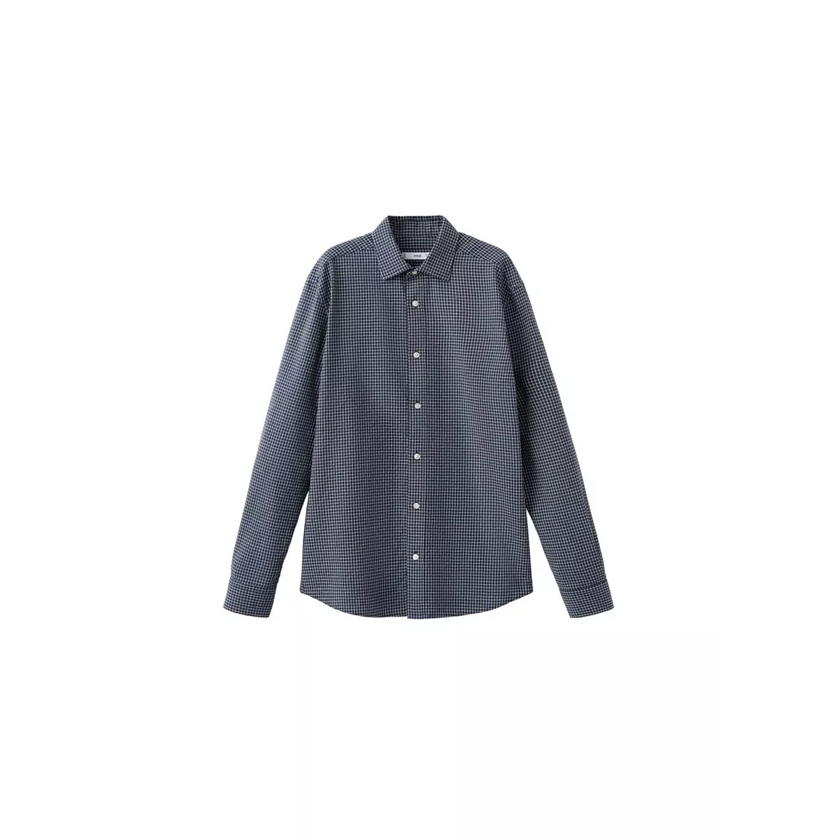 Chemise regular fit à carreaux en coton bleu marine, MANGO MAN