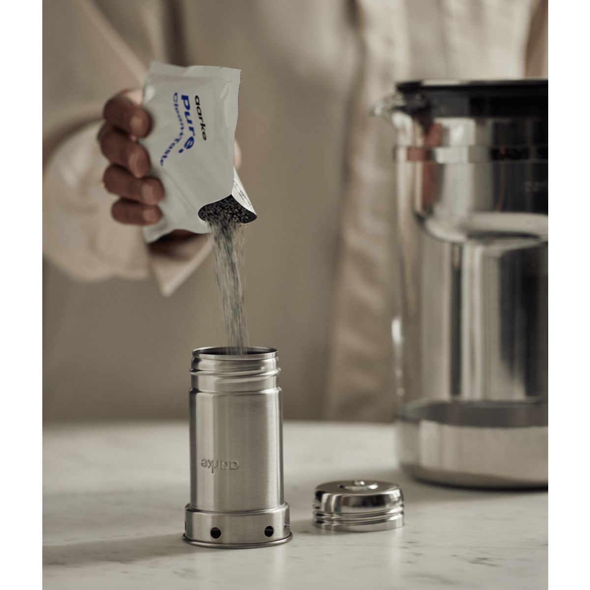 Carafe filtrante Purifier 1L66 argent, AARKE