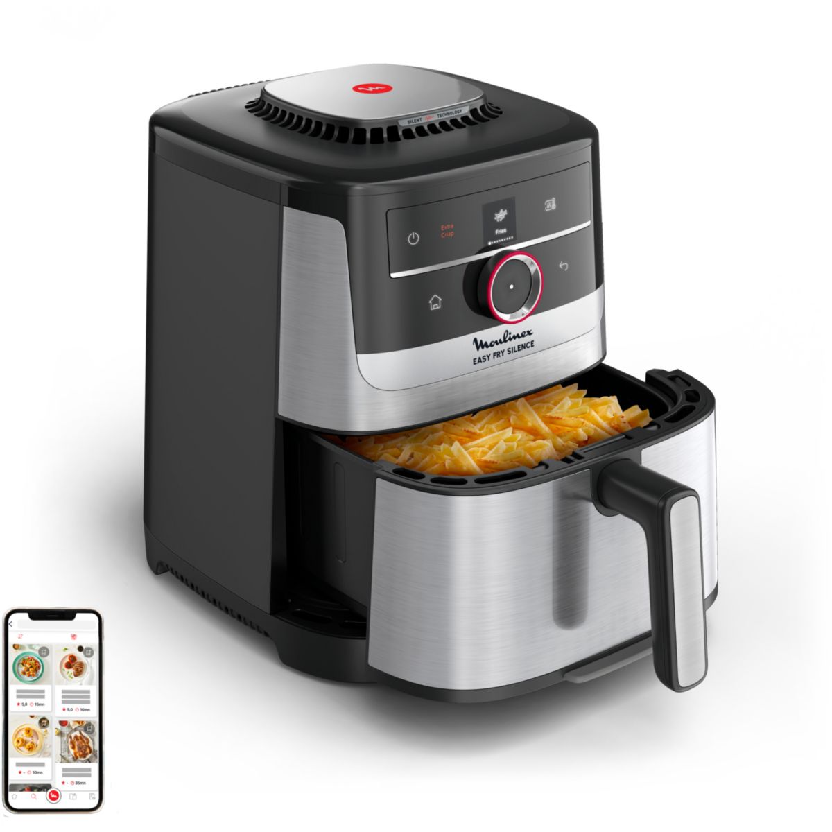 Friteuse sans huile Easy Fry Silence Smart 5L EZ572DF0 couleur unique, MOULINEX