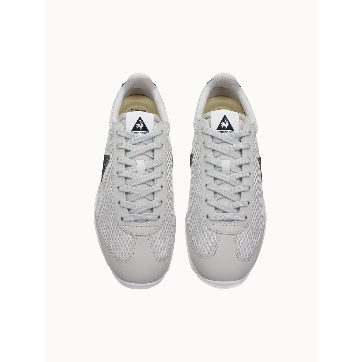 Sneakers retro-running en mesh et suede Quartz galet/old silver, LE COQ SPORTIF