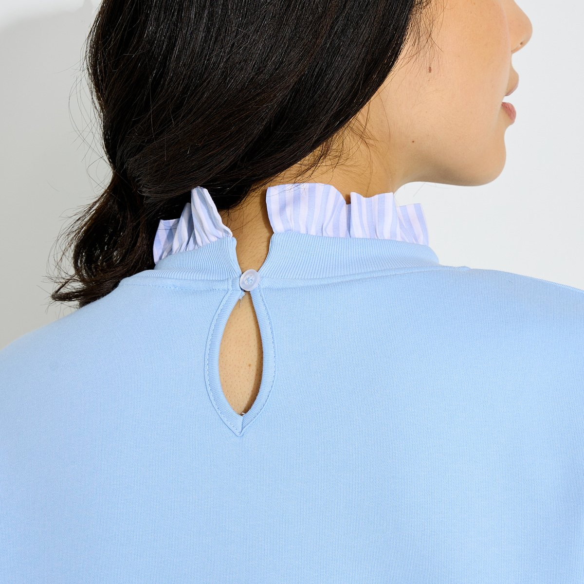 Sweat col victorien bleu, GRAIN DE MALICE