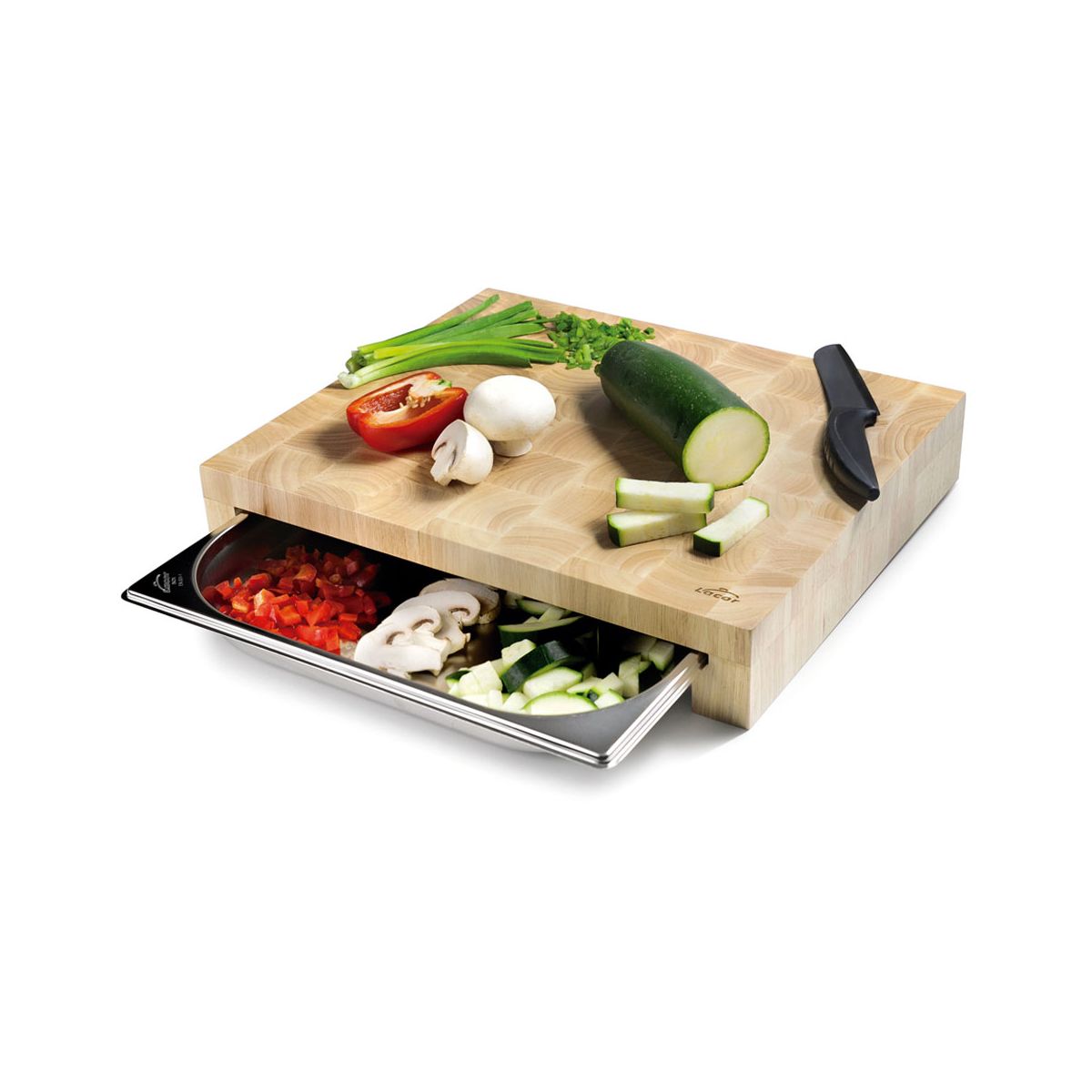 Planche à découper billot avec bac gastronorme marron, ENO