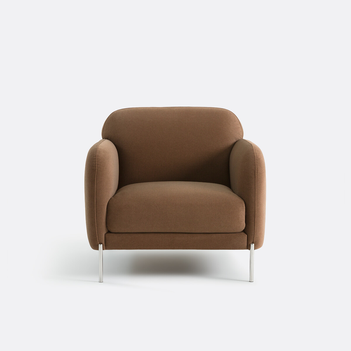 Sillón de terciopelo mate, PABLO marrón, LA REDOUTE INTERIEURS