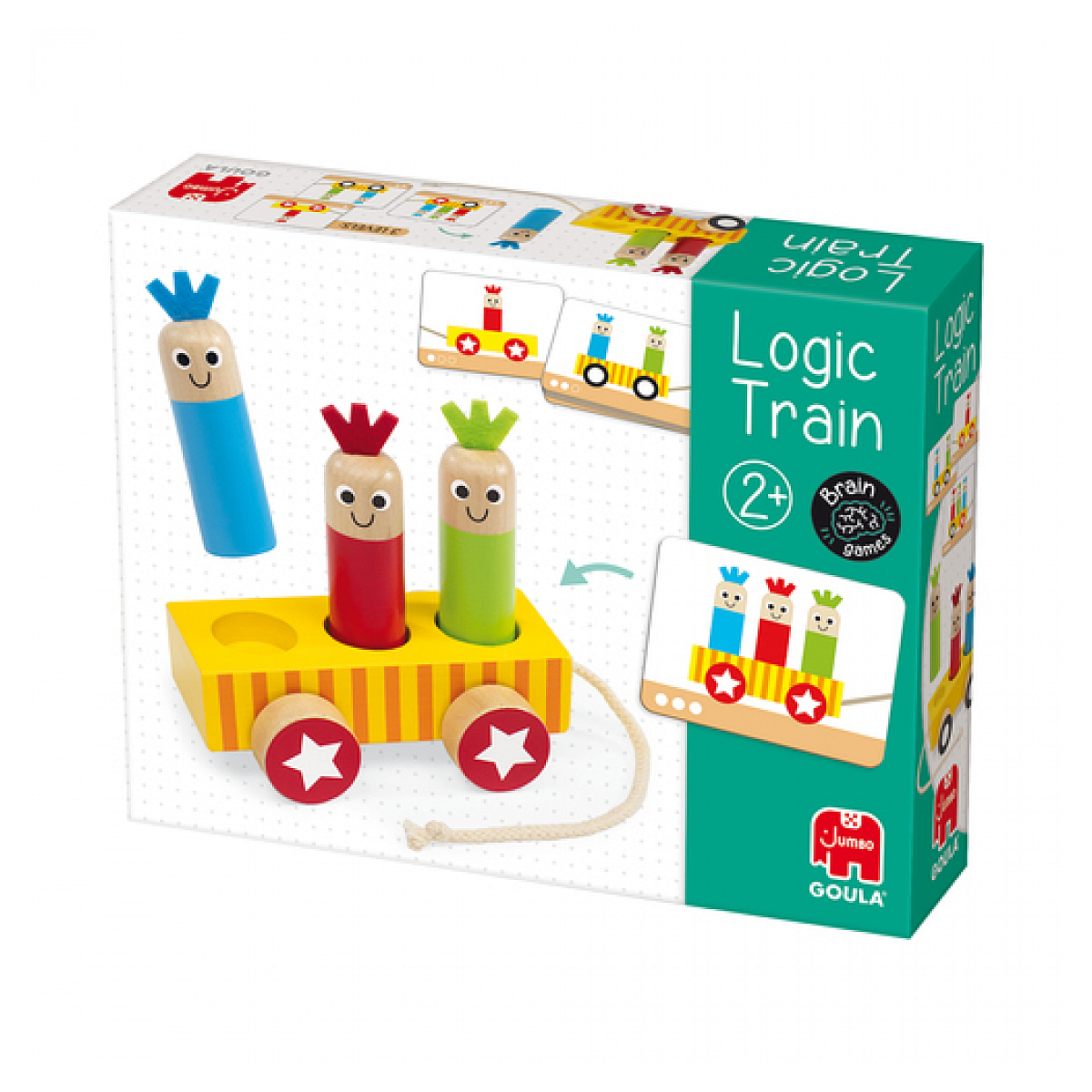 Logic train en bois a assembler couleur unique, GOULA