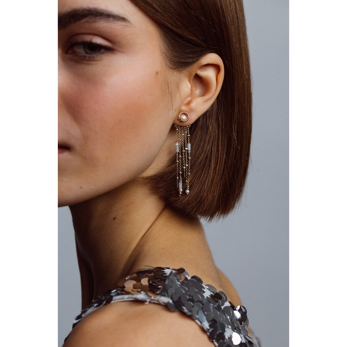 Dos de boucle d'oreille Arielle argent / tanzanite, YAY PARIS
