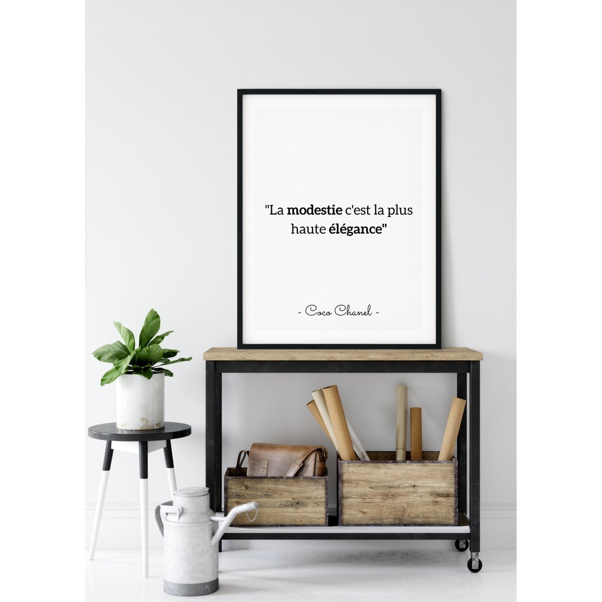 Affiche Coco Chanel : 'La modestie...' blanc, L'AFFICHERIE