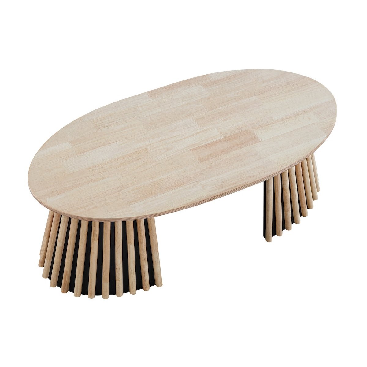 Table basse ovale relevable en bois - LANDIA chêne clair, MATHI DESIGN