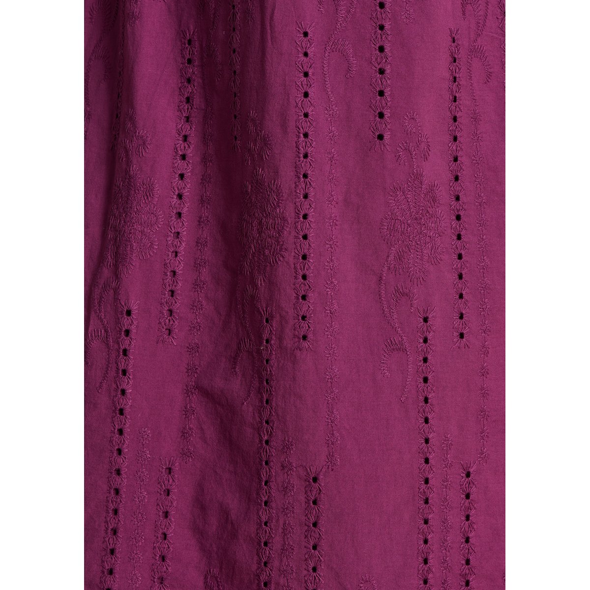 Robe midi en broderie anglaise figue, LA FEE MARABOUTEE