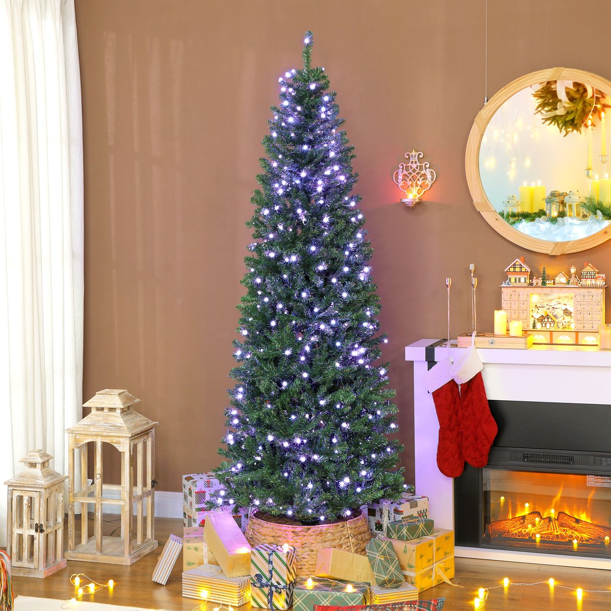 Sapin de Noël Plastique Vert vert, HOMCOM