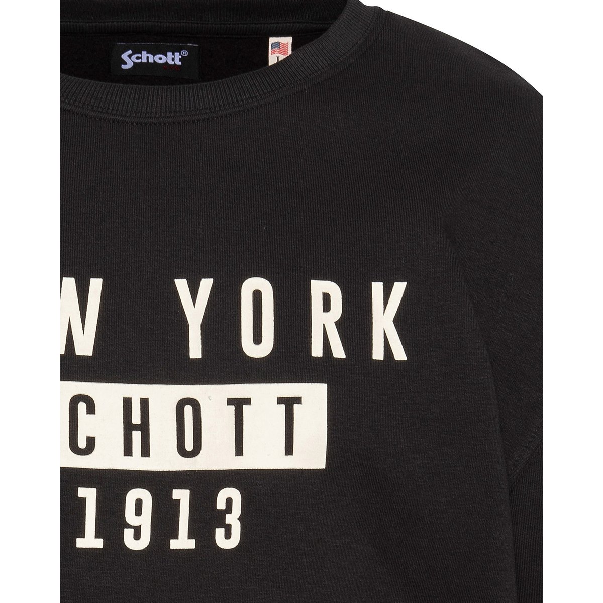 Sweatshirt col rond NEW YORK noir, SCHOTT