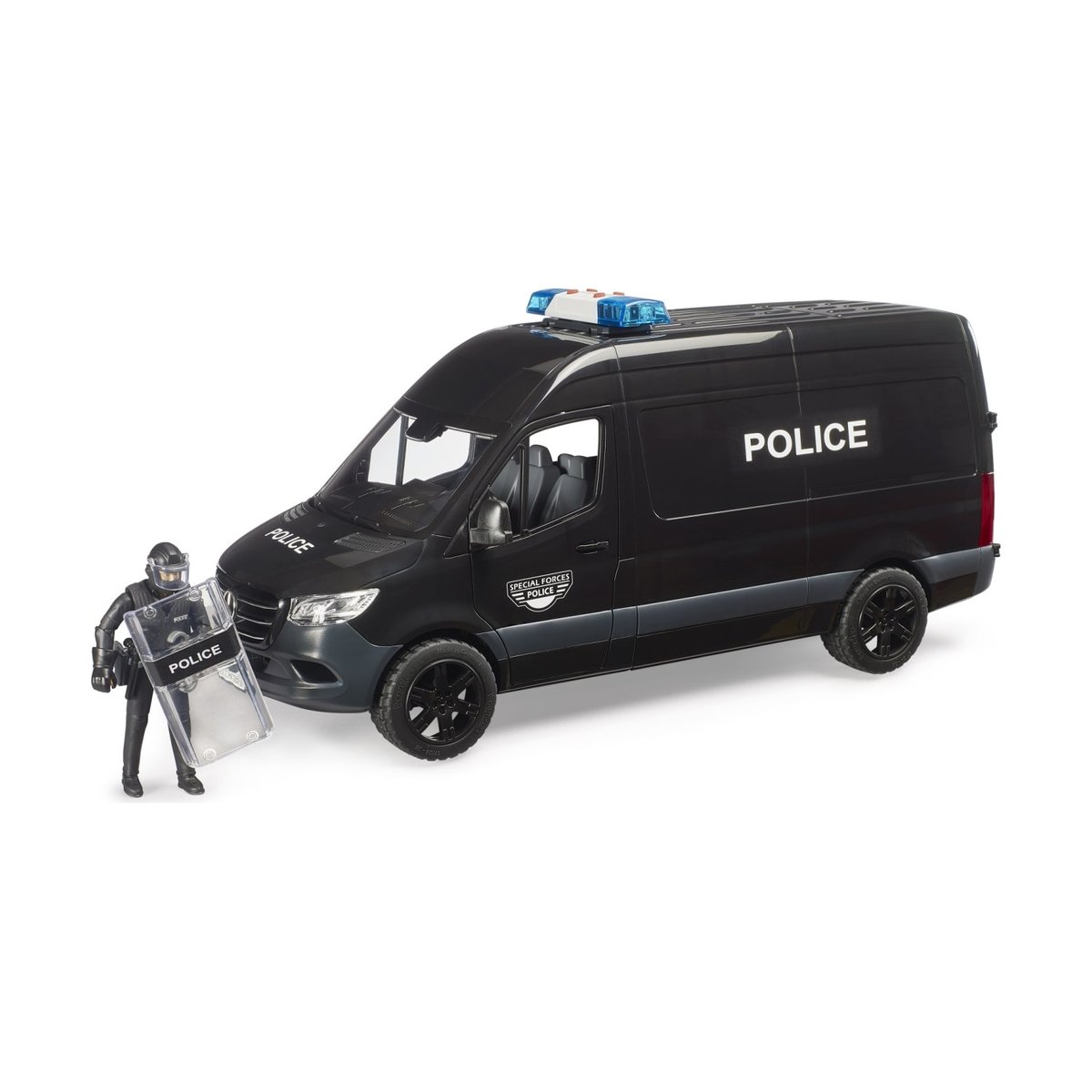 MB Sprinter Police Special Forces noir, BRUDER