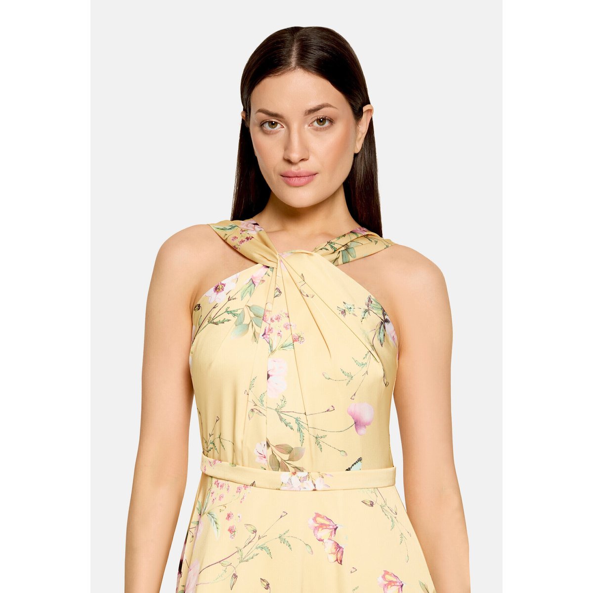 Robe de soirée à imprimé à fleurs yellow/rosé, VERA MONT