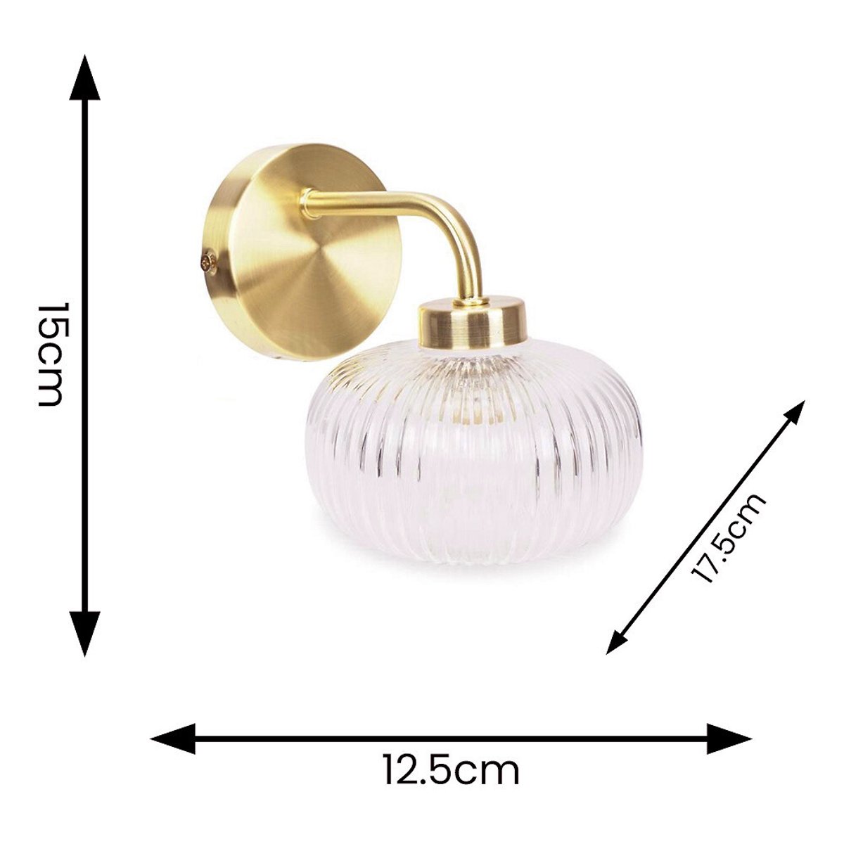 Arran Bathroom Wall Light in Brass gold-coloured, SO'HOME