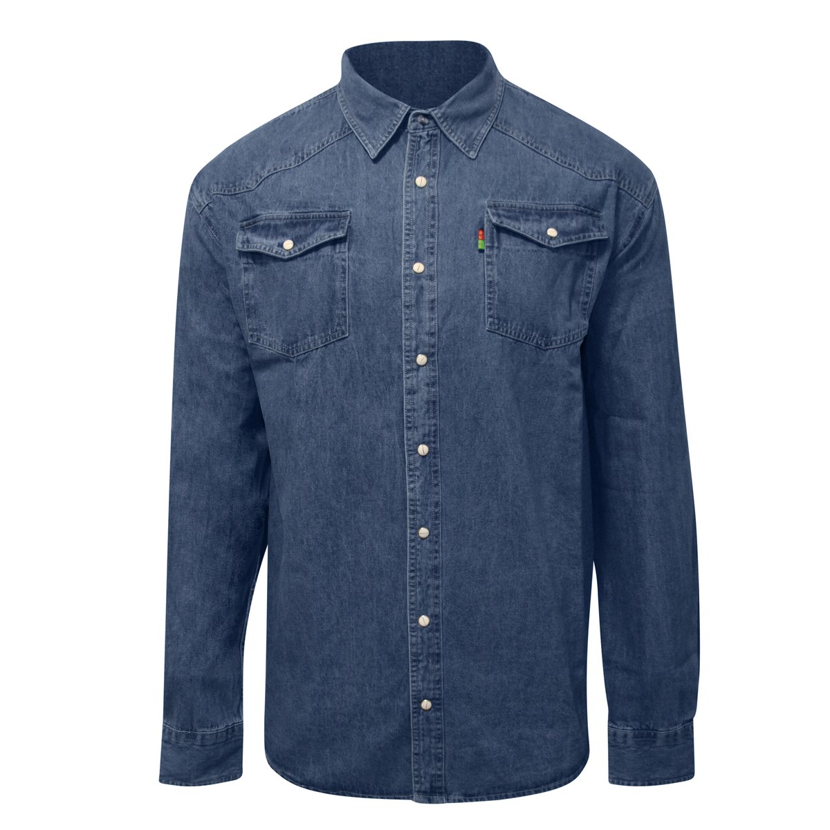 Chemise Denim Grande Taille Western bleu denim, DUKE