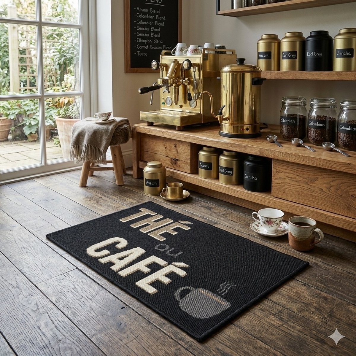 Tapis de cuisine Petit Déjeuner noir, EDEN