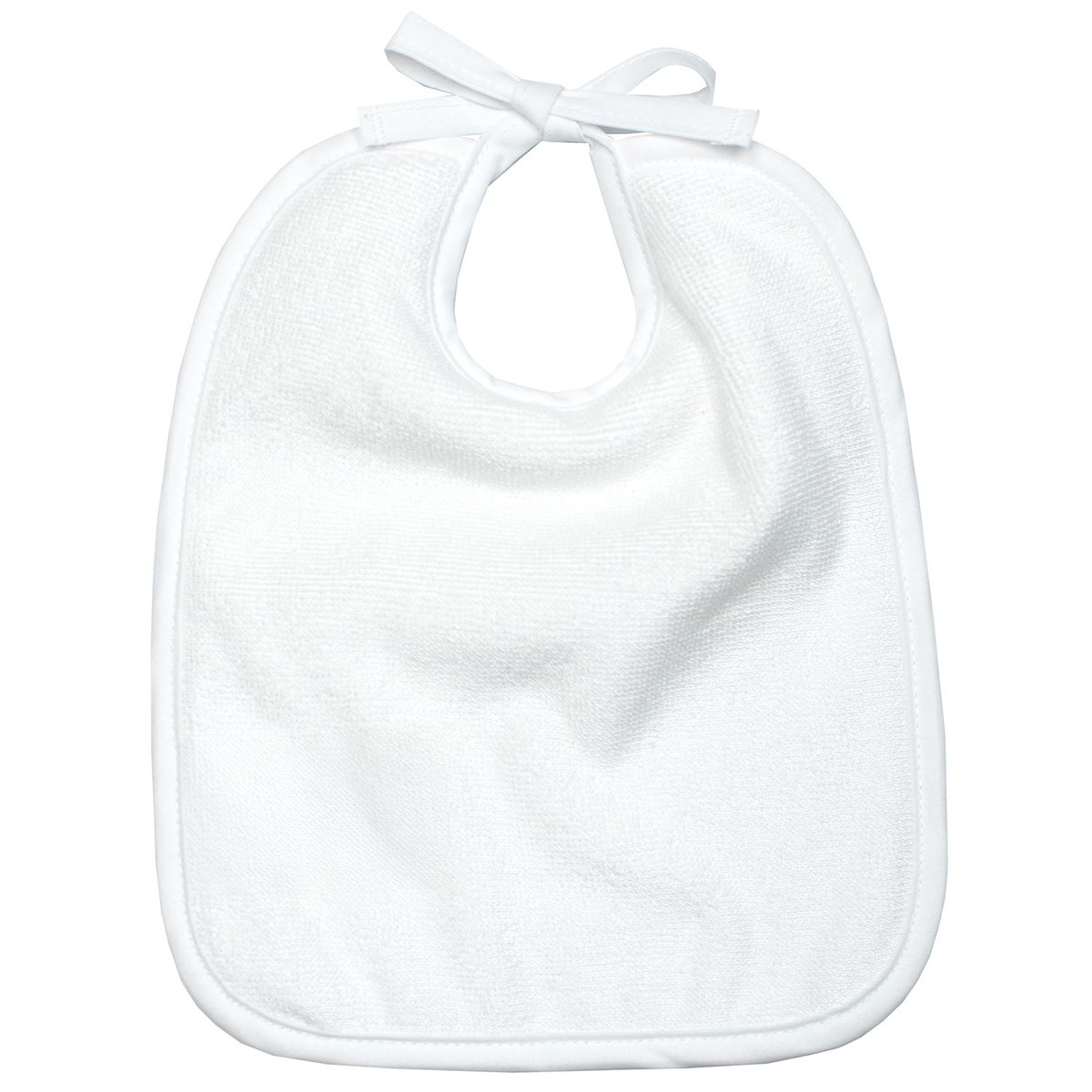 Bavoir en gaze de coton et bambou ajustable grâce à son lacet à nouer JEANNE blanc, SEVIRA KIDS