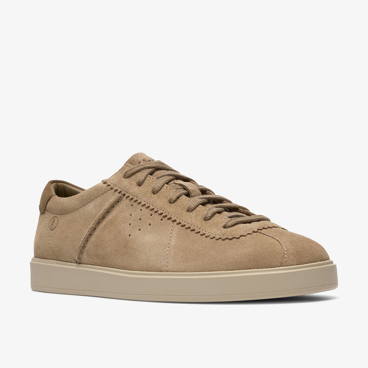 Baskets en cuir suédé Lockford Lace beige, CLARKS