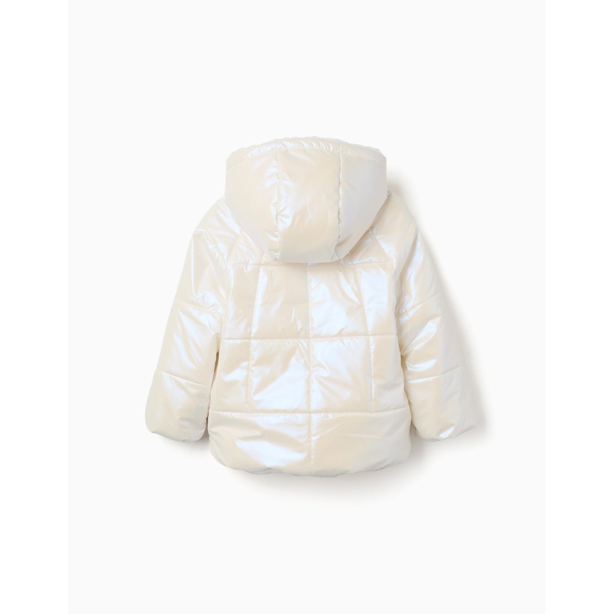 Doudoune réversible avec capuche et doublure en peluche douce synthétique beige, ZIPPY