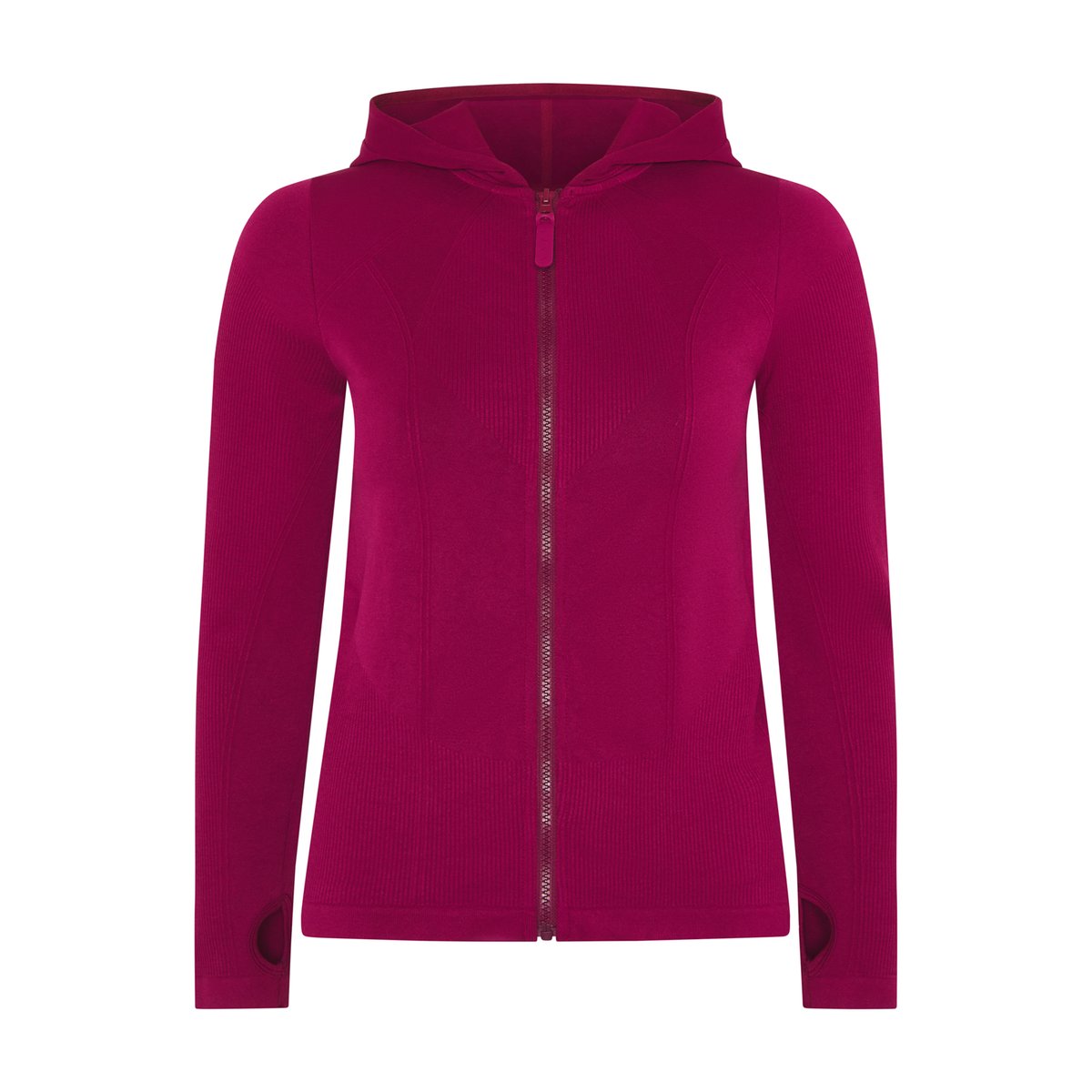 Veste de sport femme Viveka à capuche effet gainant rouge prune, BORN