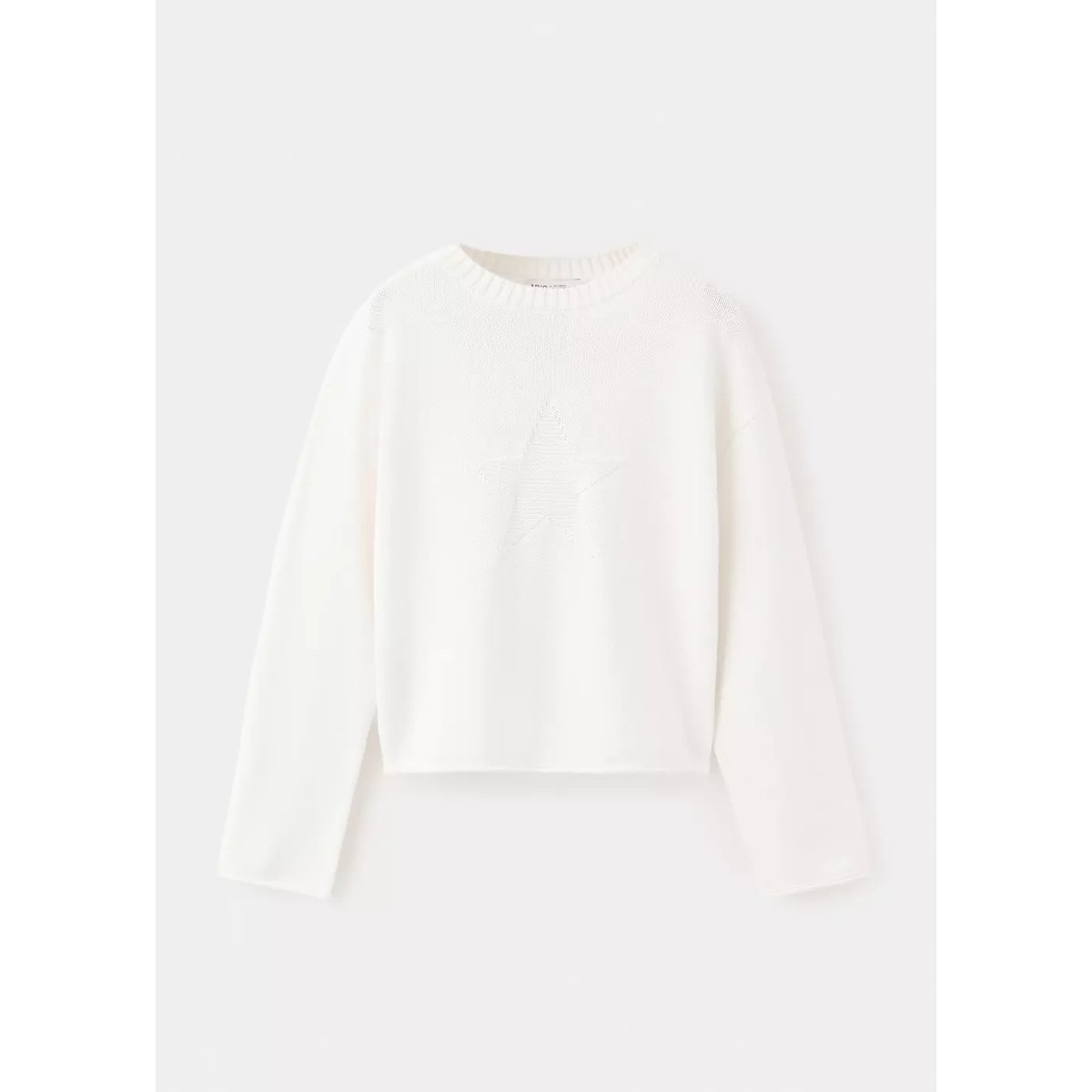 Pull-over maille étoile blanc cassé, MANGO KIDS