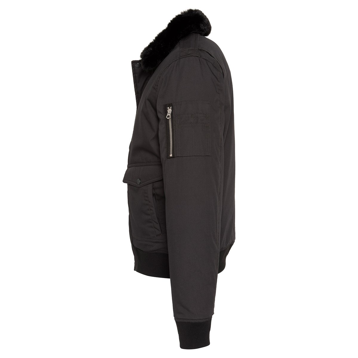 Blouson pilote avec col imitation imitation fourrure amovible noir, SCHOTT