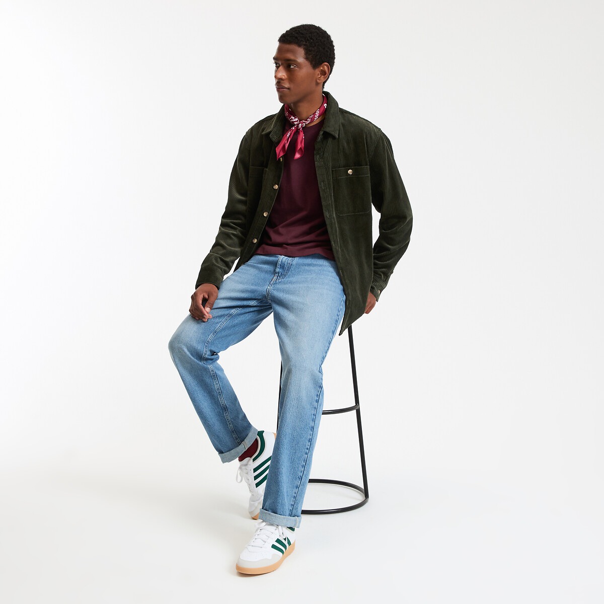 Corduroy Regular Fit Shacket khaki, LA REDOUTE COLLECTIONS