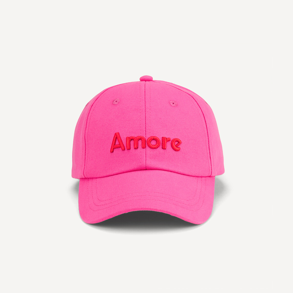 Embroidered Slogan Cap pink, LA REDOUTE COLLECTIONS