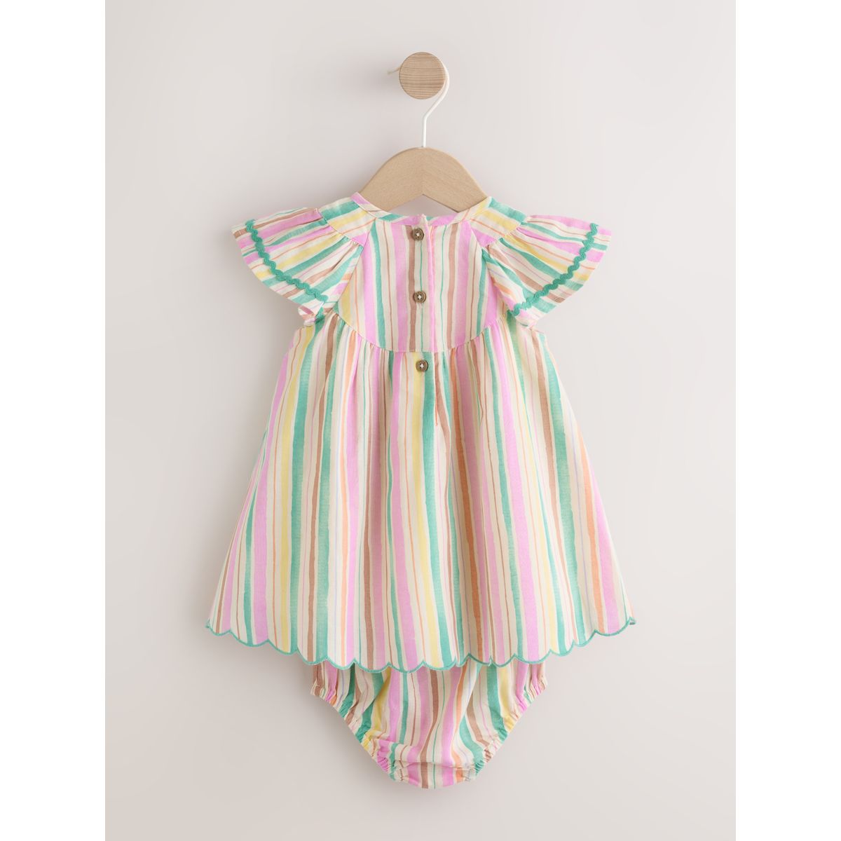 Robe tissée et culotte bébé, 2 pièces rayures multicolores, NEXT