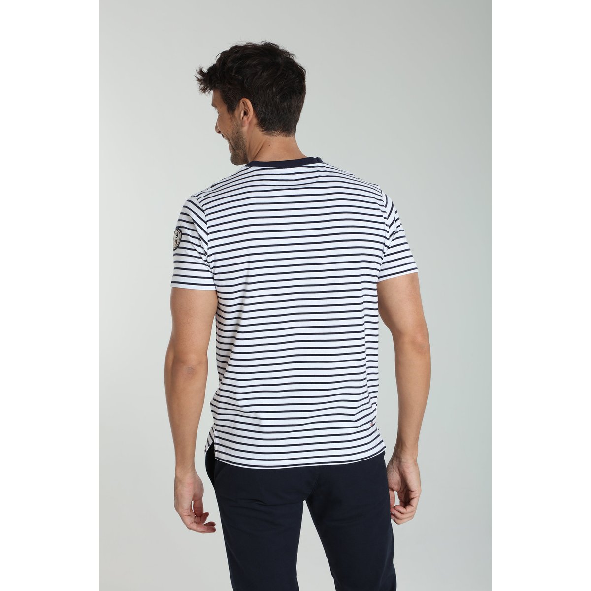T-shirt manches courtes coton STRIPES blanc, GENTLEMAN FARMER
