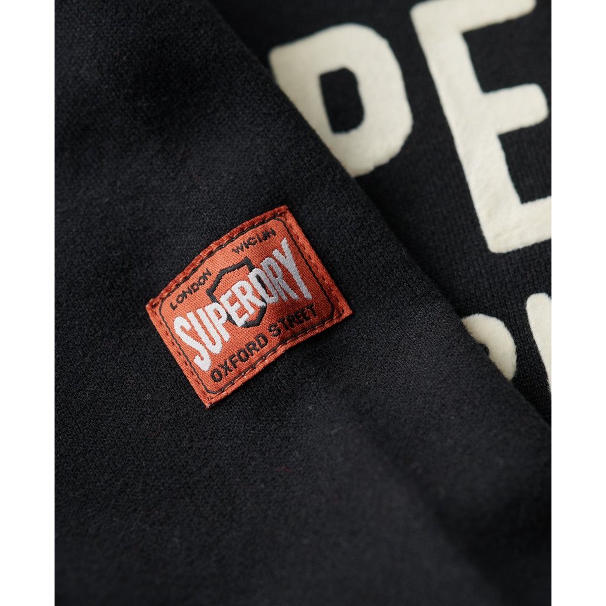 Sweat à capuche et motif floqué Workwear noir nero chiné, SUPERDRY